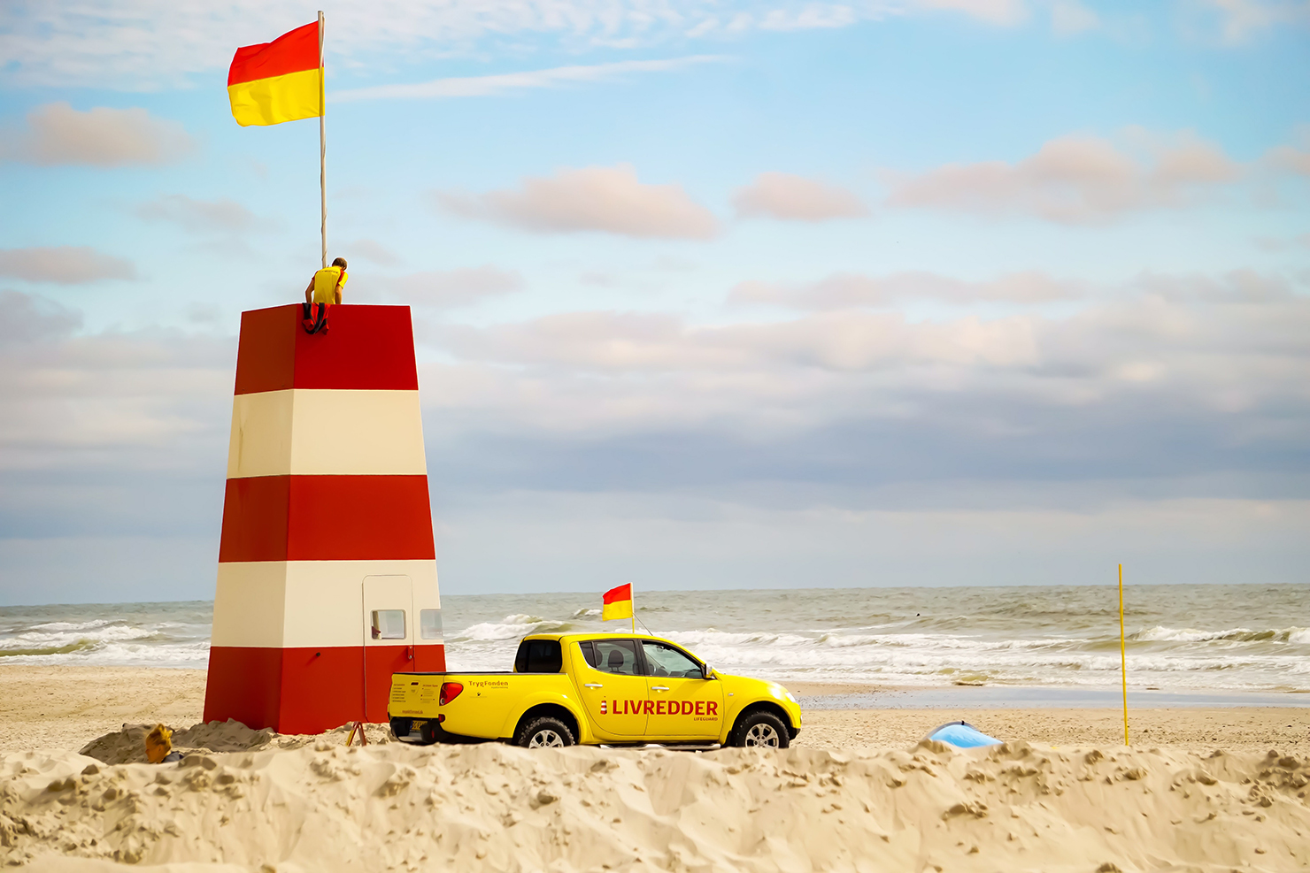 Hvide Sande Strand mit Rettungsturm